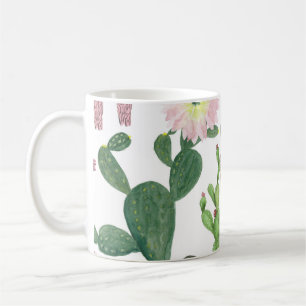 Mug Aquarelle Cactus Motif de peinture transparente