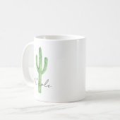 Mug Aquarelle Cactus Nom personnalisé (Devant gauche)