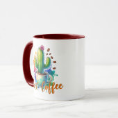 Mug Aquarelle Cactus qui aime le café (Devant gauche)