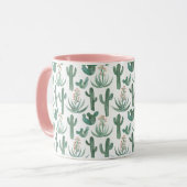 Mug Aquarelle Cactus & Succulents Motif du désert rose (Devant gauche)