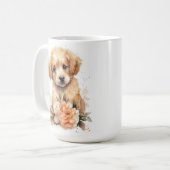 Mug Aquarelle cadeau Golden Retriever mignon Chien chi (Devant gauche)