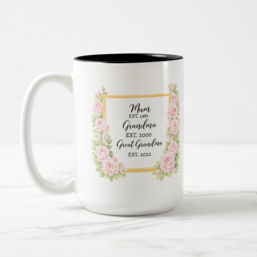 Mug aquarelle cadeau pour grand-mère, Cadeau perso (Gauche)