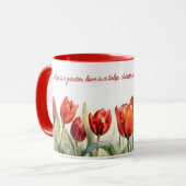 Mug Aquarelle café Tulipes rouges (Devant gauche)