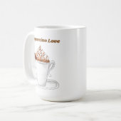 Mug Aquarelle Cappuccino Love Avec Cannelle (Devant gauche)