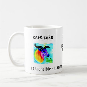 Mug aquarelle Capricorne zodiaque et caractéristiques