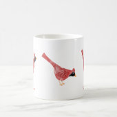 Mug Aquarelle cardinale Festive Oiseau Nom personnalis (Centre)