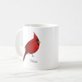Mug Aquarelle cardinale foncé rouge foncé saturé perso (Devant gauche)