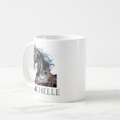 Mug Aquarelle Carousel Cheval Monogramme Personnalisé (Devant gauche)
