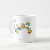 Mug Aquarelle Carte illustrée Panama | Monogramme (Devant gauche)