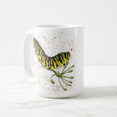 Mug Aquarelle Caterpillar Musique (Devant gauche)