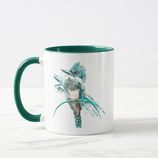 Mug Aquarelle Ceinturée Kingfisher Bird Animal Café (Gauche)