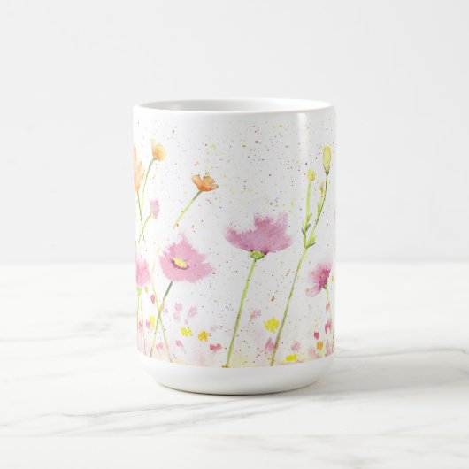 Mug Aquarelle champ de pavot café/tasse de thé (Centre)