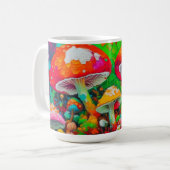 Mug Aquarelle Champignons Abstraits (Devant gauche)