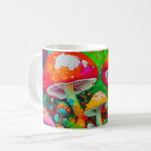 Mug Aquarelle Champignons Abstraits (Devant gauche)