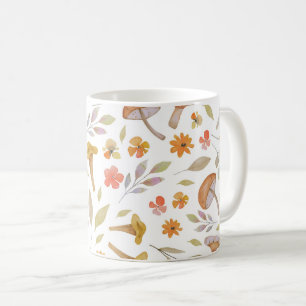 Mug Aquarelle Champignons et fleurs