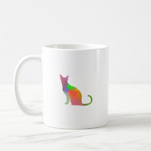 Mug Aquarelle Chat Silhouette (Gauche)