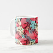 Mug Aquarelle chaude froide Florale géométrique (Devant gauche)