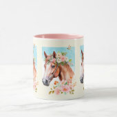 Mug Aquarelle Cheval et Fleurs Céramique (Centre)