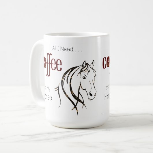 Mug Aquarelle Cheval Lover (Devant gauche)