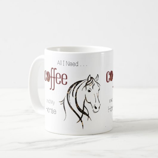 Mug Aquarelle Cheval Lover (Devant gauche)