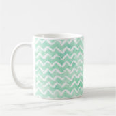 Mug Aquarelle Chic Mint Chevron Stripes (Gauche)
