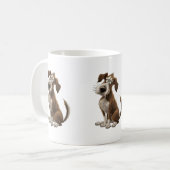 Mug Aquarelle Chien est un Chien surpris confondu (Devant gauche)