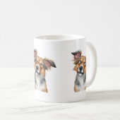 Mug Aquarelle Chien est un Chien surpris confondu (Devant droit)