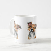 Mug Aquarelle Chien est un Chien surpris confondu (Devant gauche)