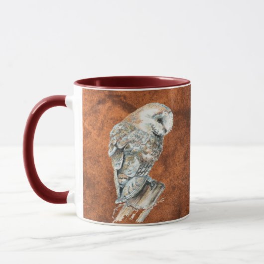 Mug Aquarelle Chouette Oiseau Animal Nature art (Gauche)