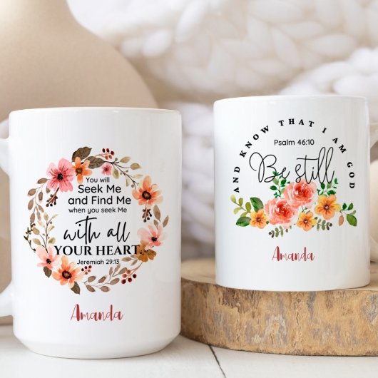 Mug Aquarelle Christian Inspirational Bible Versets