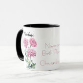 Mug Aquarelle Chrysanthèmes Novembre Fleur de naissanc (Devant gauche)