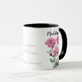 Mug Aquarelle Chrysanthèmes Novembre Fleur de naissanc (Devant droit)