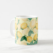 Mug Aquarelle Citrons et Feuillage (Devant gauche)