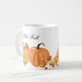 Mug Aquarelle Citrouille automne Feuilles automnales (Devant gauche)