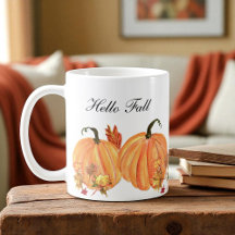 Aquarelle Citrouille automne Feuilles automnales