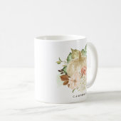 Mug Aquarelle Citrouille blanc avec Parties scintillan (Devant droit)