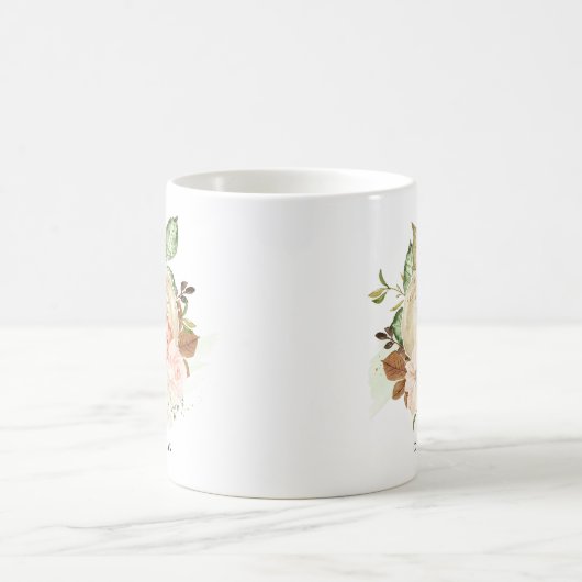 Mug Aquarelle Citrouille blanc avec Parties scintillan (Centre)