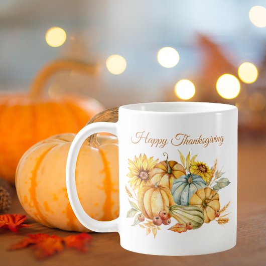 Mug Aquarelle Citrouille bon thanksgiving