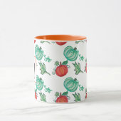 Mug Aquarelle Citrouille Vert Orange Motif vert (Centre)