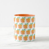 Mug Aquarelle Citrouilles d'automne Orange Nom Initial (Centre)