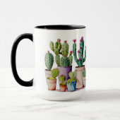 Mug Aquarelle classique cactus succulents dans les pot (Gauche)