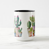 Mug Aquarelle classique cactus succulents dans les pot (Centre)