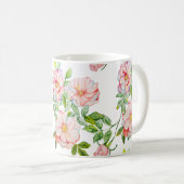 Mug Aquarelle classique rose vintage motif (Devant droit)