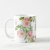 Mug Aquarelle classique rose vintage motif (Gauche)