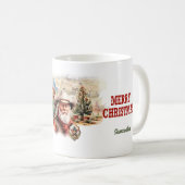 Mug Aquarelle classique Western Père Noël cowboy (Devant droit)