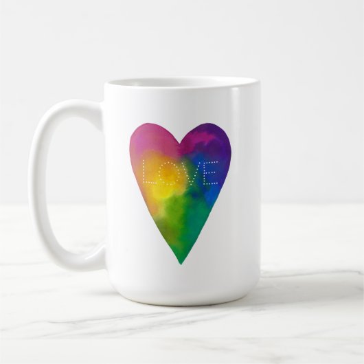 Mug Aquarelle Coeur "Amour" (Gauche)