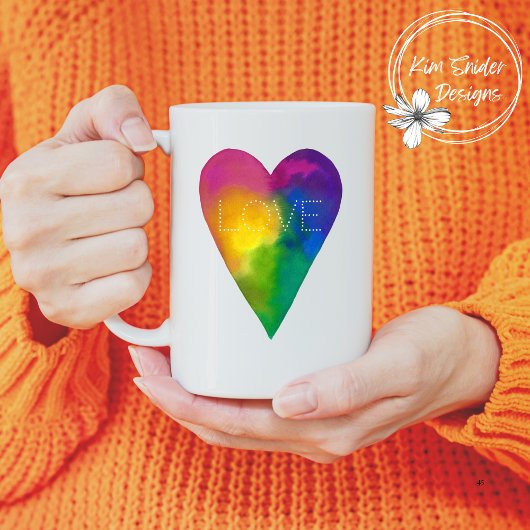 Mug Aquarelle Coeur "Amour"