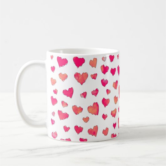Mug Aquarelle Coeur Art Motif (Gauche)