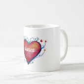 Mug Aquarelle Coeur Nom personnalisé (Devant droit)