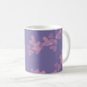 Mug Aquarelle Coeur timbres rose Nom du script pourpre (Devant droit)